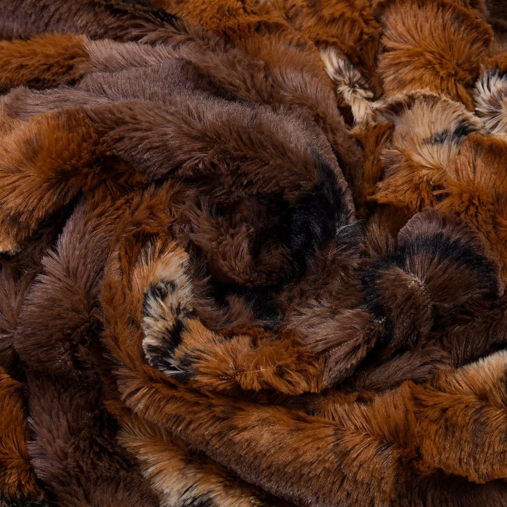 Animal Printed Double Sided Faux Fur Throw 50X60 NWT - Picture 7 of 16